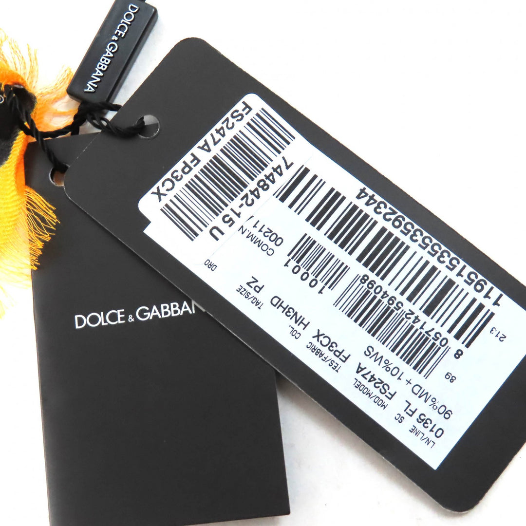 Pristine DOLCE&GABBANA Stall Black tag mini fringe shawl multicolor Modal