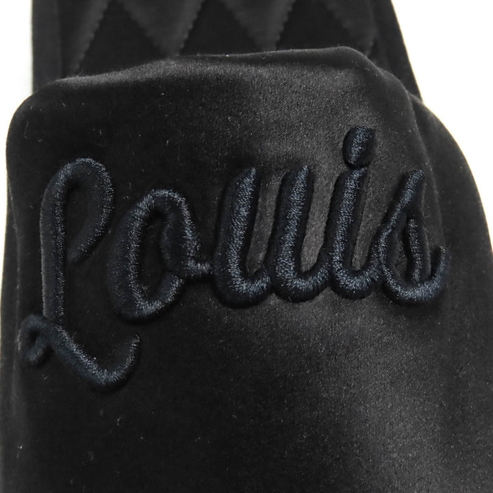 Excellent LOUIS VUITTON Other shoes Logo Embroidered Satin Slippers Room Shoes