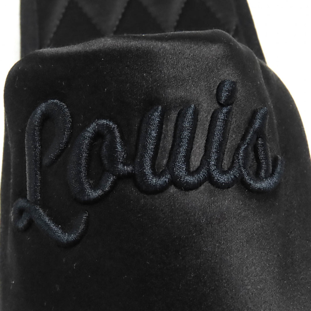 Excellent LOUIS VUITTON Other shoes Logo Embroidered Satin Slippers Room Shoes