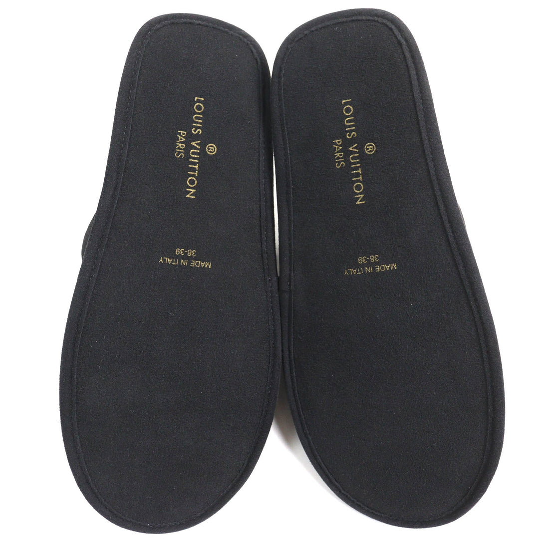 Excellent LOUIS VUITTON Other shoes Logo Embroidered Satin Slippers Room Shoes