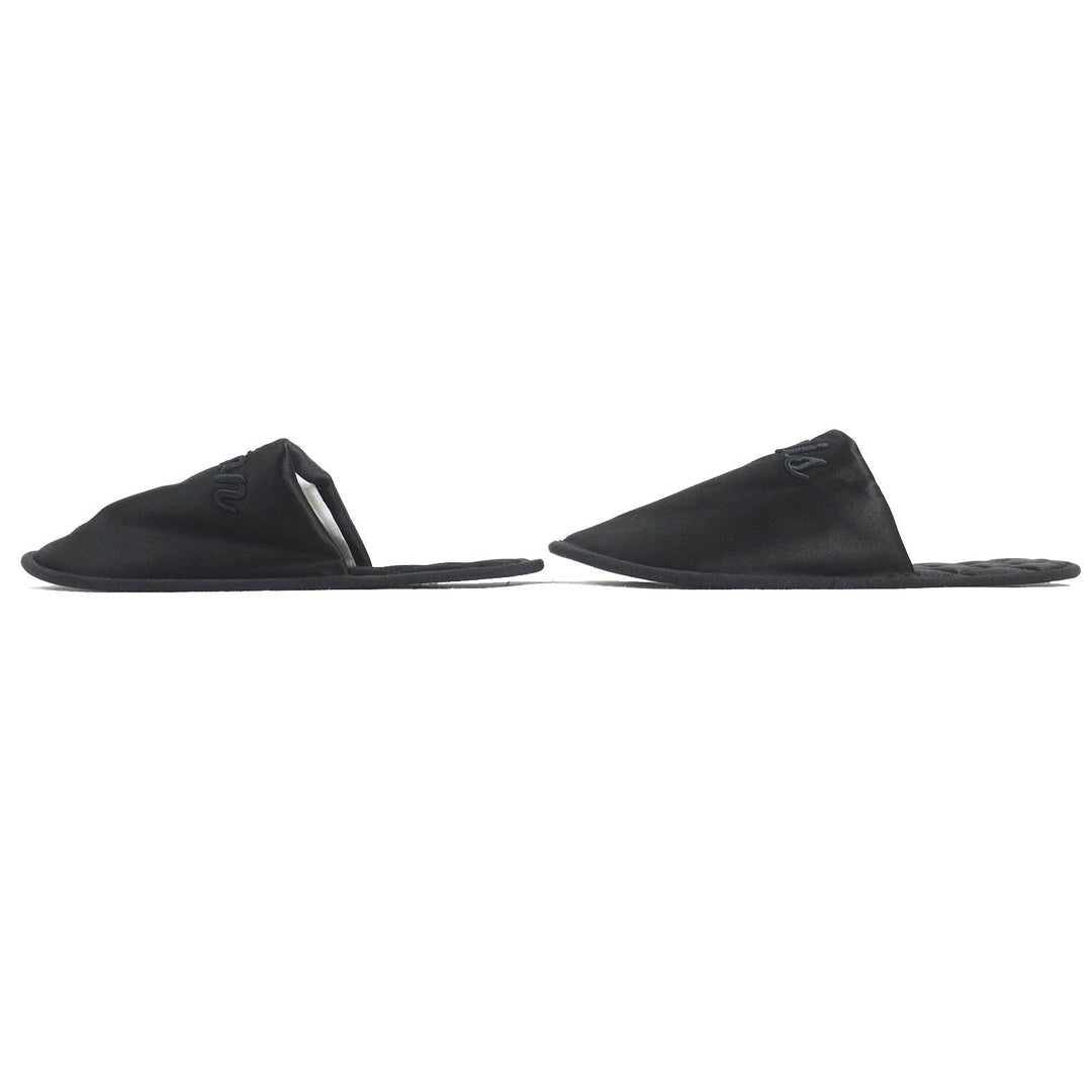 Excellent LOUIS VUITTON Other shoes Logo Embroidered Satin Slippers Room Shoes