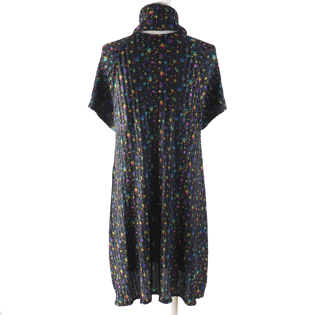 Excellent PLEATS PLEASE one piece Star pattern, all-over print, with snood