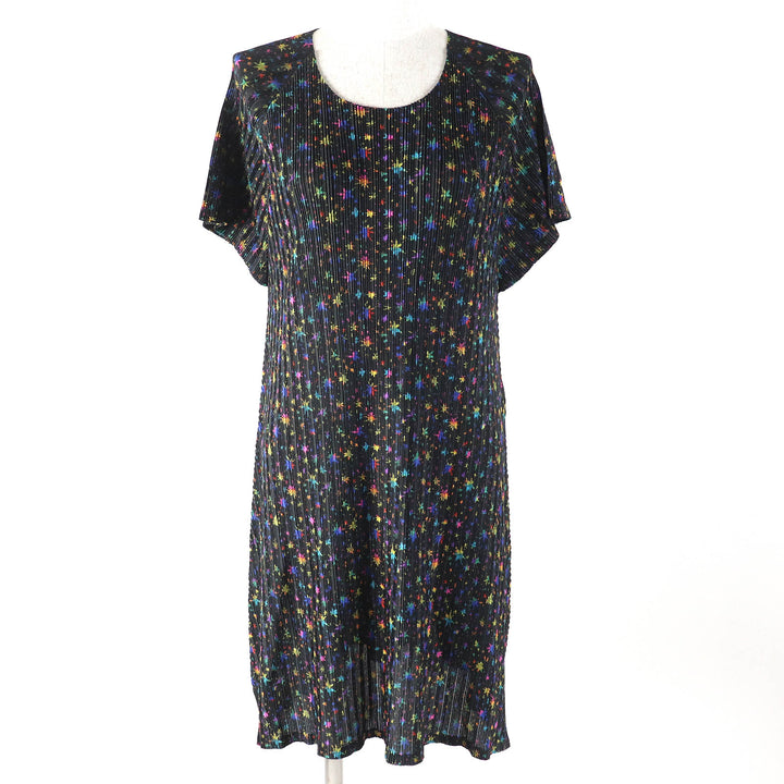 Excellent PLEATS PLEASE one piece Star pattern, all-over print, with snood