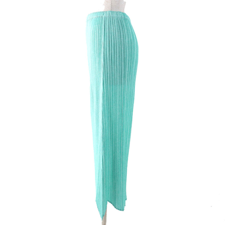 Excellent PLEATS PLEASE skirt Hem design: Long Light green polyester Women 4