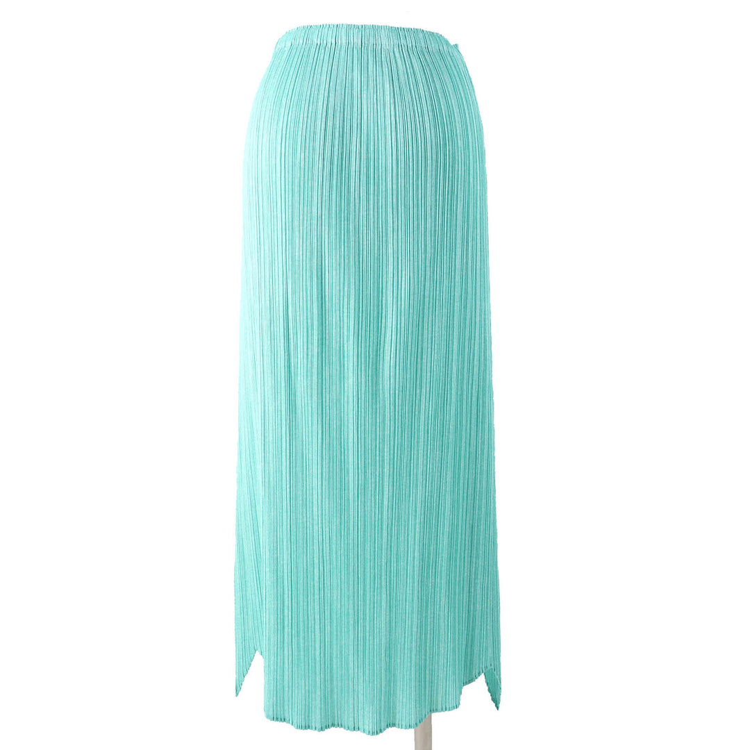 Excellent PLEATS PLEASE skirt Hem design: Long Light green polyester Women 4