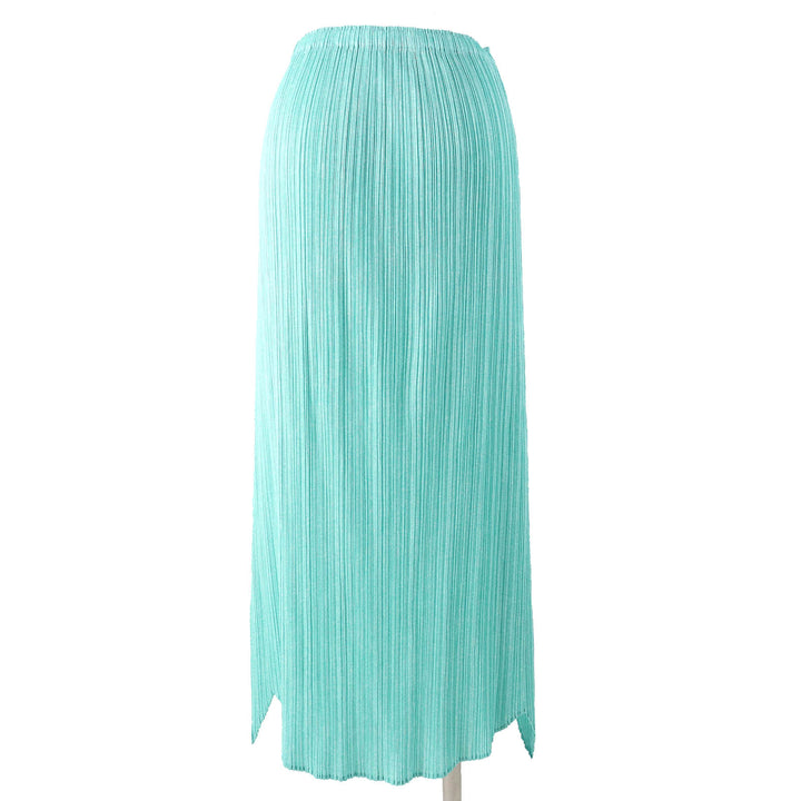 Excellent PLEATS PLEASE skirt Hem design: Long Light green polyester Women 4