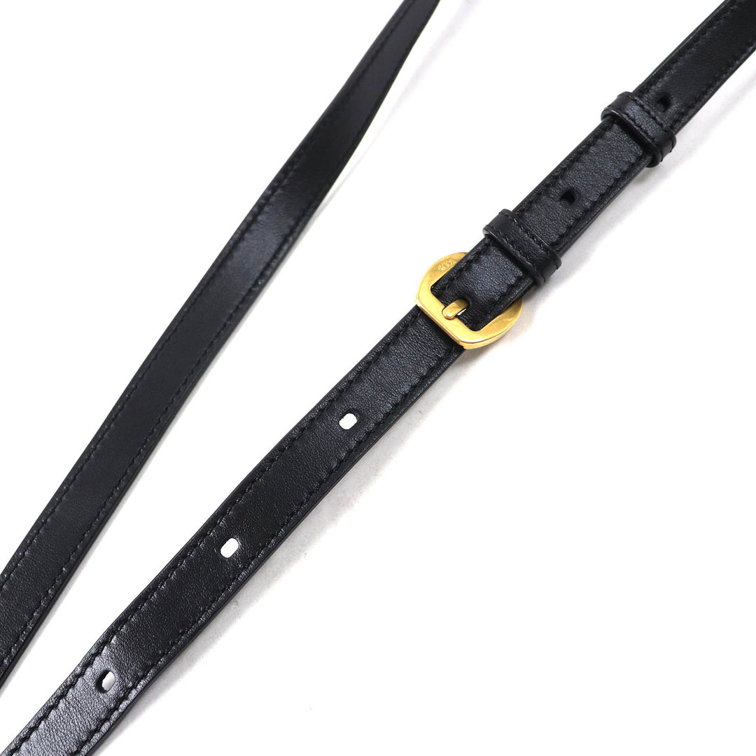 TOD’S Shoulder Bag Cross body KATE Mini logo embossed black×Gold leather