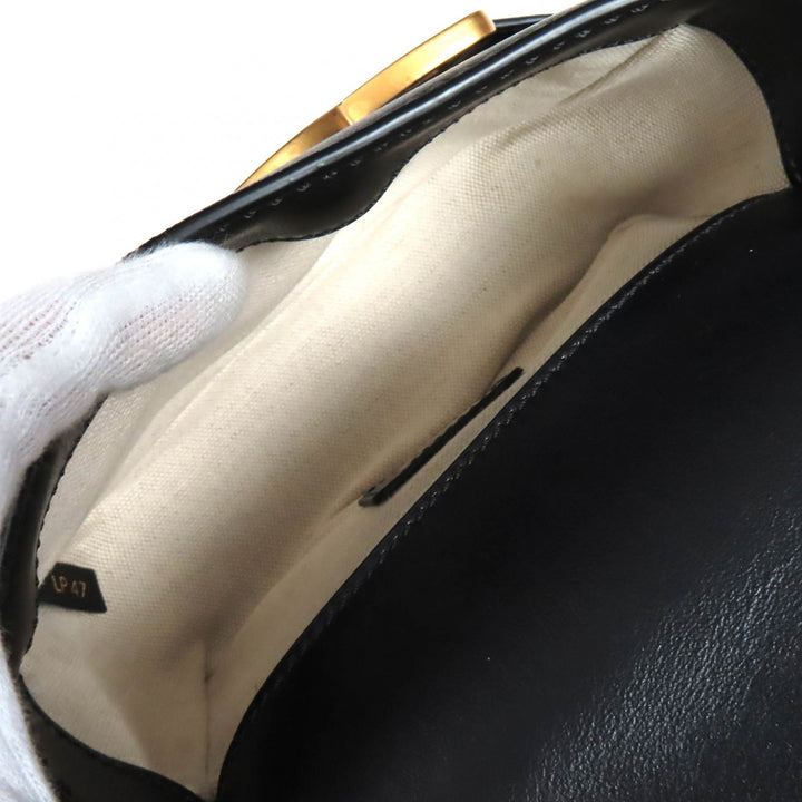 TOD’S Shoulder Bag Cross body KATE Mini logo embossed black×Gold leather