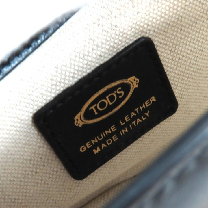 TOD’S Shoulder Bag Cross body KATE Mini logo embossed black×Gold leather