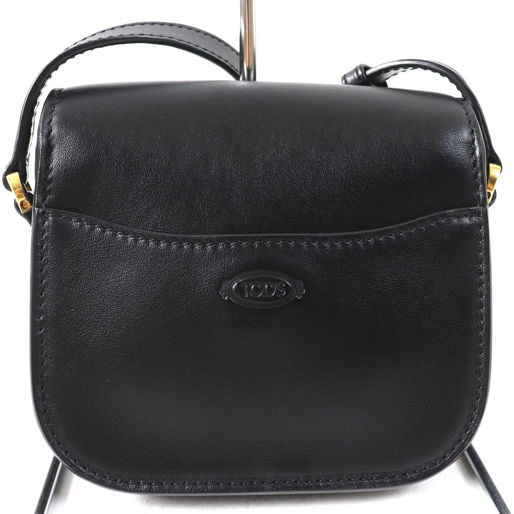 TOD’S Shoulder Bag Cross body KATE Mini logo embossed black×Gold leather