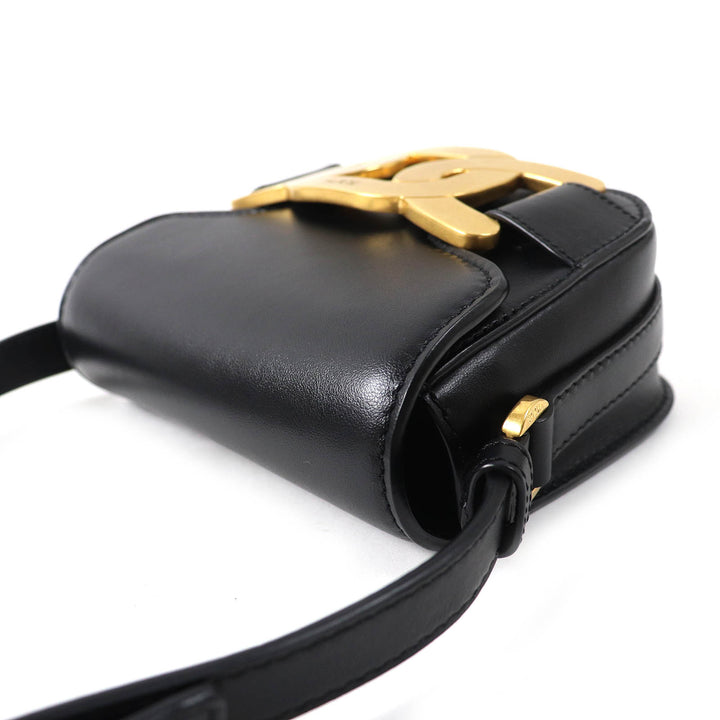 TOD’S Shoulder Bag Cross body KATE Mini logo embossed black×Gold leather