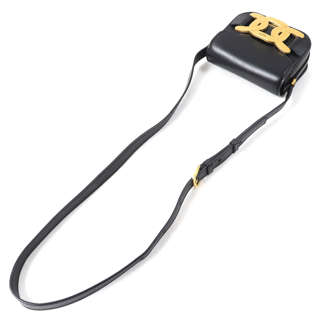 TOD’S Shoulder Bag Cross body KATE Mini logo embossed black×Gold leather