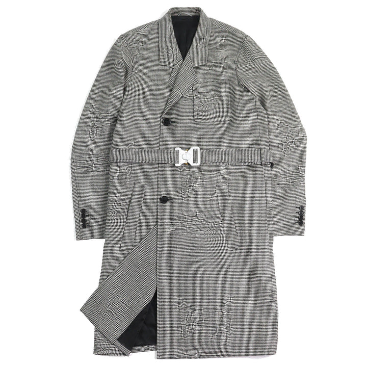 DIOR coat CD logo belt with houndstooth pattern long wool mens 44 933C307A4602