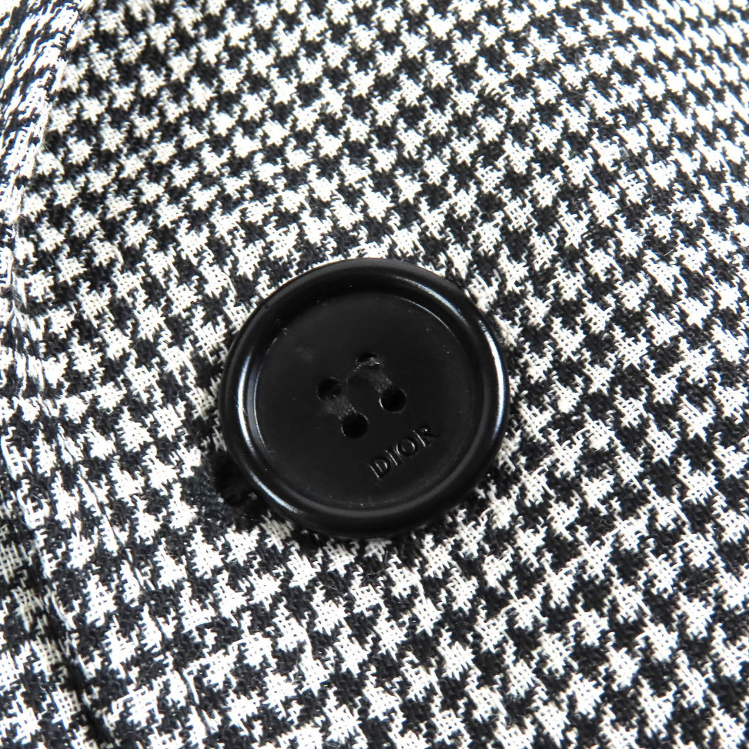 DIOR coat CD logo belt with houndstooth pattern long wool mens 44 933C307A4602