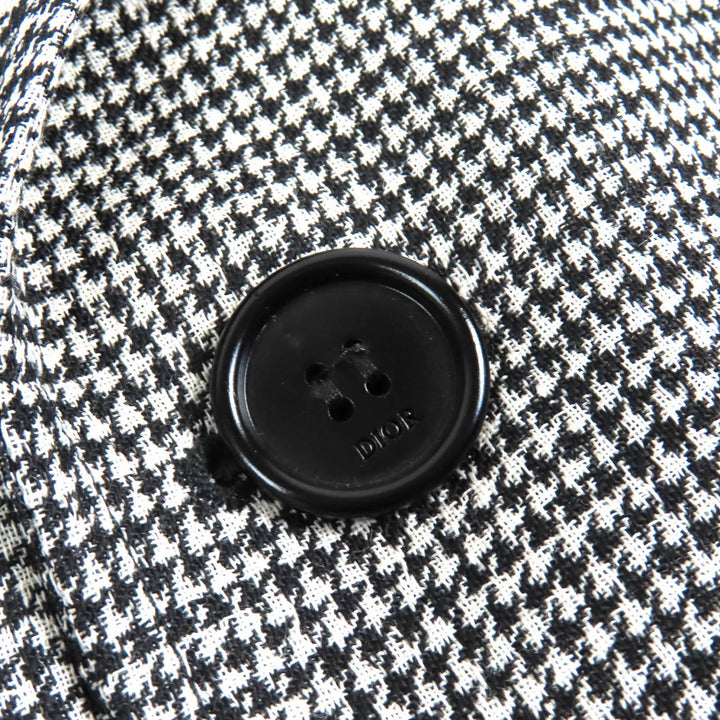 DIOR coat CD logo belt with houndstooth pattern long wool mens 44 933C307A4602