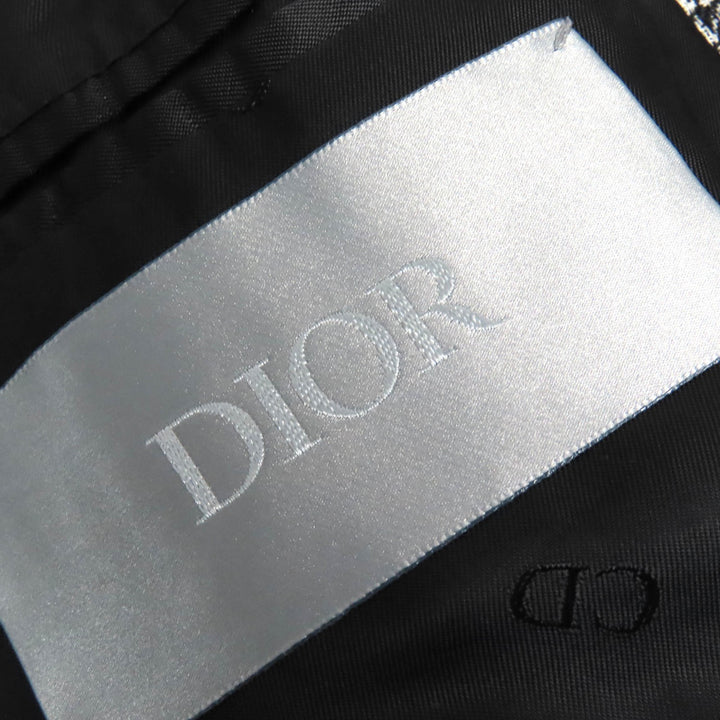 DIOR coat CD logo belt with houndstooth pattern long wool mens 44 933C307A4602