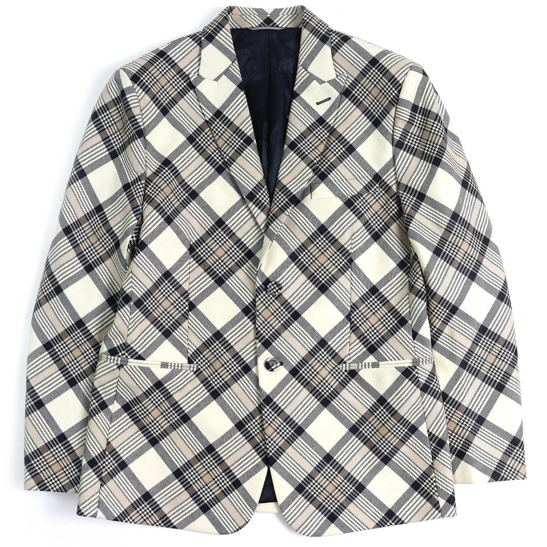Excellent DIOR tailored jacket Check Pattern Peak Lapel Single mens 50 293C284A5572