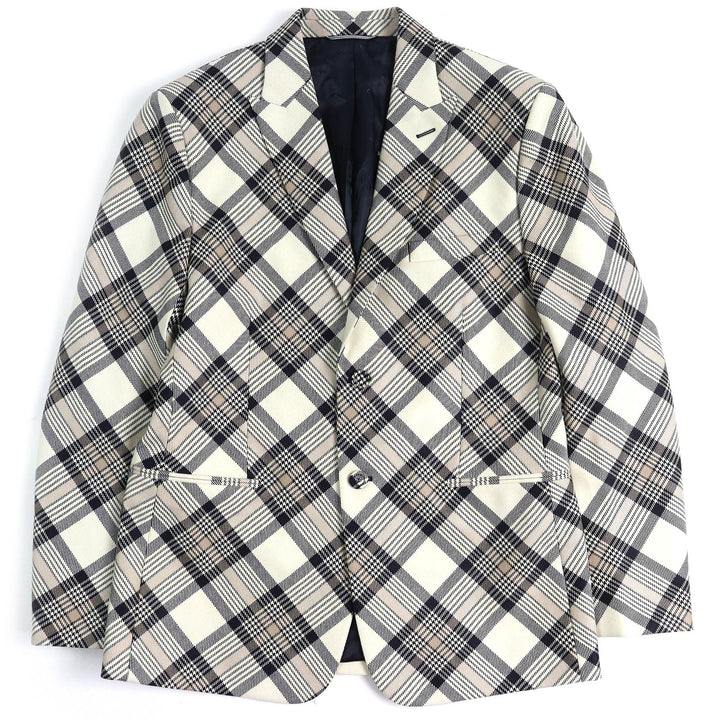 Excellent DIOR tailored jacket Check Pattern Peak Lapel Single mens 50 293C284A5572