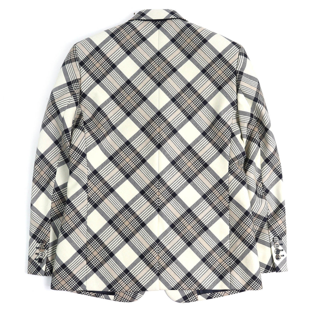Excellent DIOR tailored jacket Check Pattern Peak Lapel Single mens 50 293C284A5572