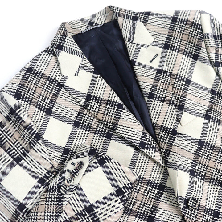 Excellent DIOR tailored jacket Check Pattern Peak Lapel Single mens 50 293C284A5572