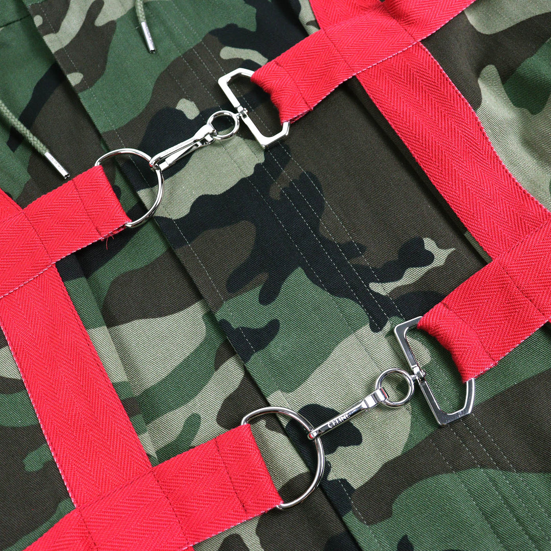 Pristine CELINE Mod coat Camouflage Pattern Harness Hoodie Coat 44 2W860494M