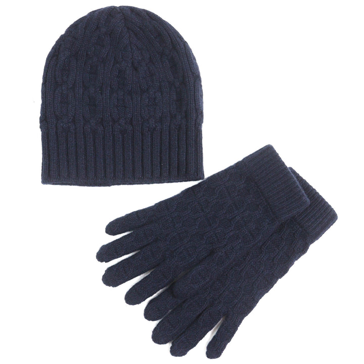 Excellent HERMES Knit cap Chaine d'Ancre KnitGloves, Knit Cap, Knit Hat Navy