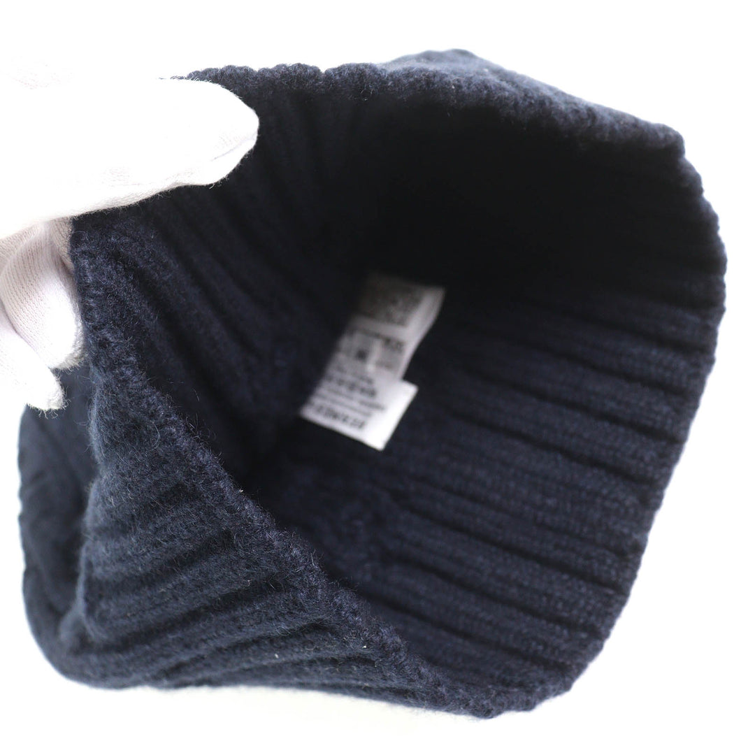 Excellent HERMES Knit cap Chaine d'Ancre KnitGloves, Knit Cap, Knit Hat Navy cashmere mens