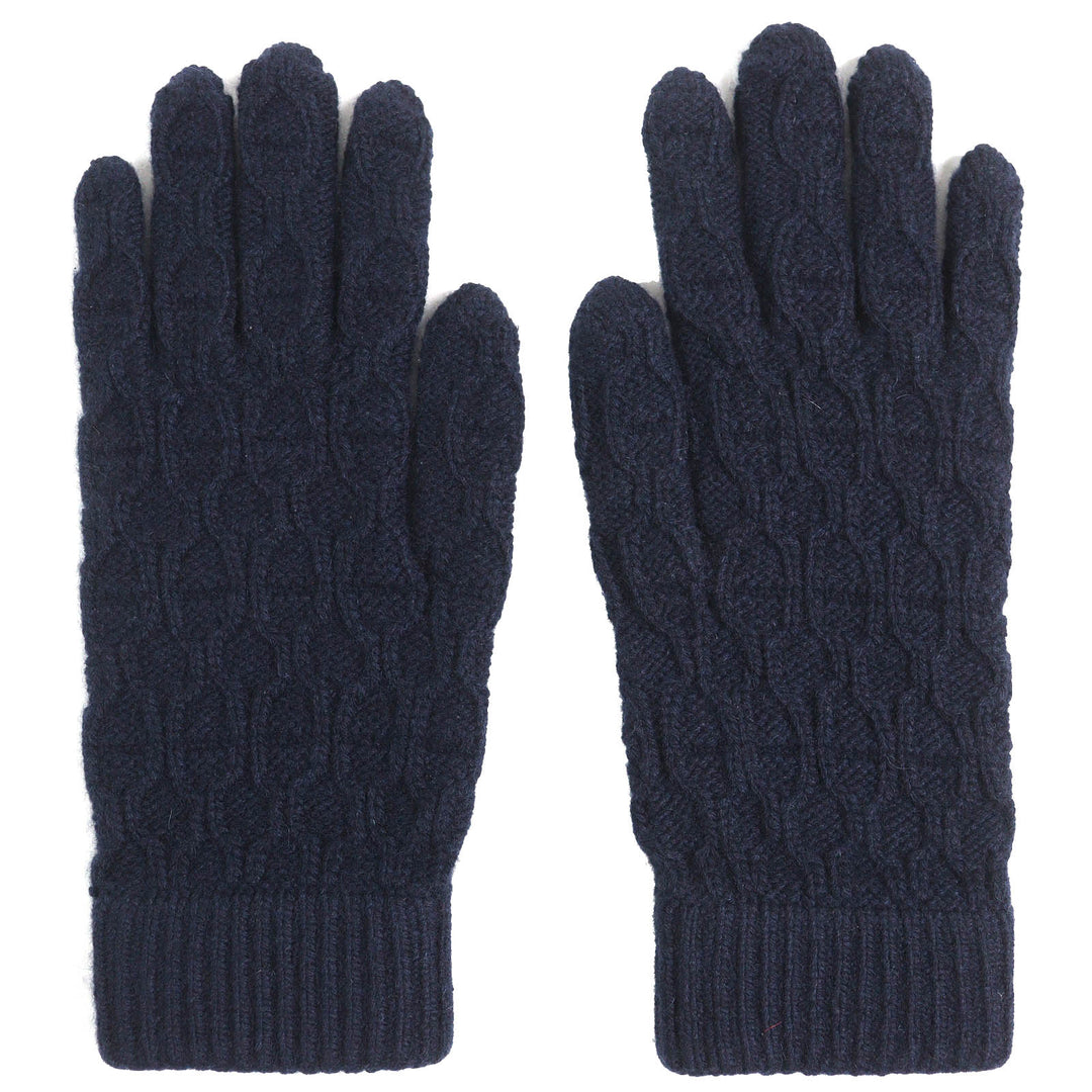 Excellent HERMES Knit cap Chaine d'Ancre KnitGloves, Knit Cap, Knit Hat Navy cashmere mens