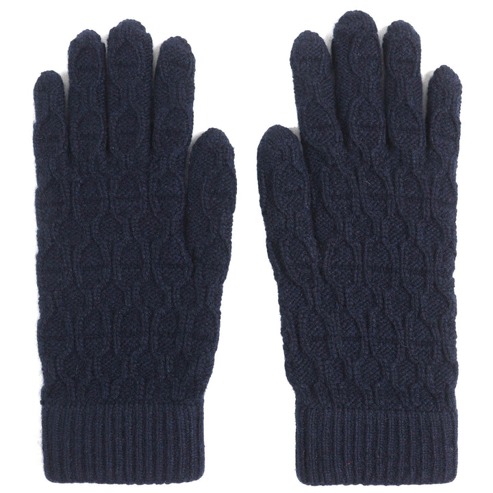 Excellent HERMES Knit cap Chaine d'Ancre KnitGloves, Knit Cap, Knit Hat Navy cashmere mens