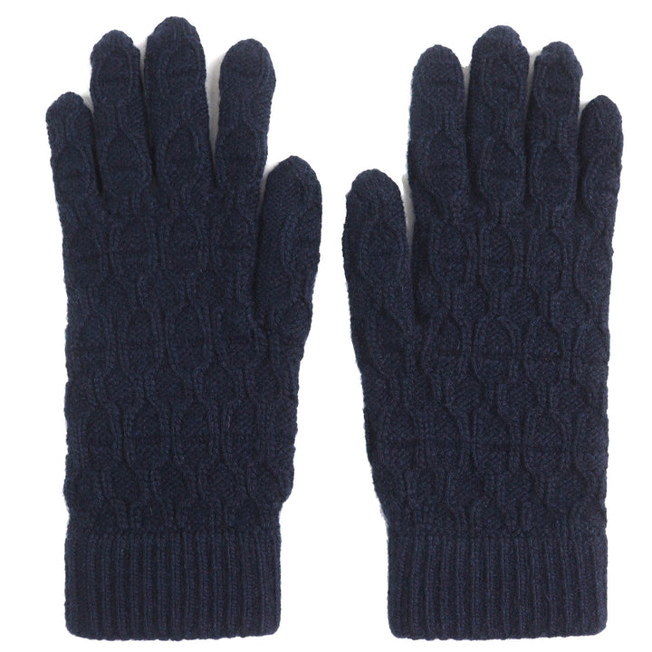 Excellent HERMES Knit cap Chaine d'Ancre KnitGloves, Knit Cap, Knit Hat Navy cashmere mens