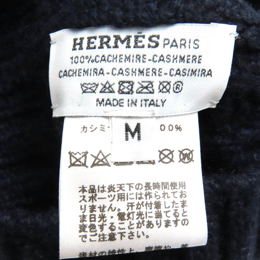 Excellent HERMES Knit cap Chaine d'Ancre KnitGloves, Knit Cap, Knit Hat Navy