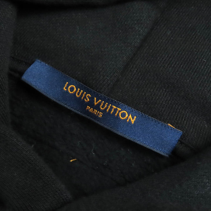 Great LOUIS VUITTON Parker Staples Edition Logo Pullover Hoodie black cotton Men S