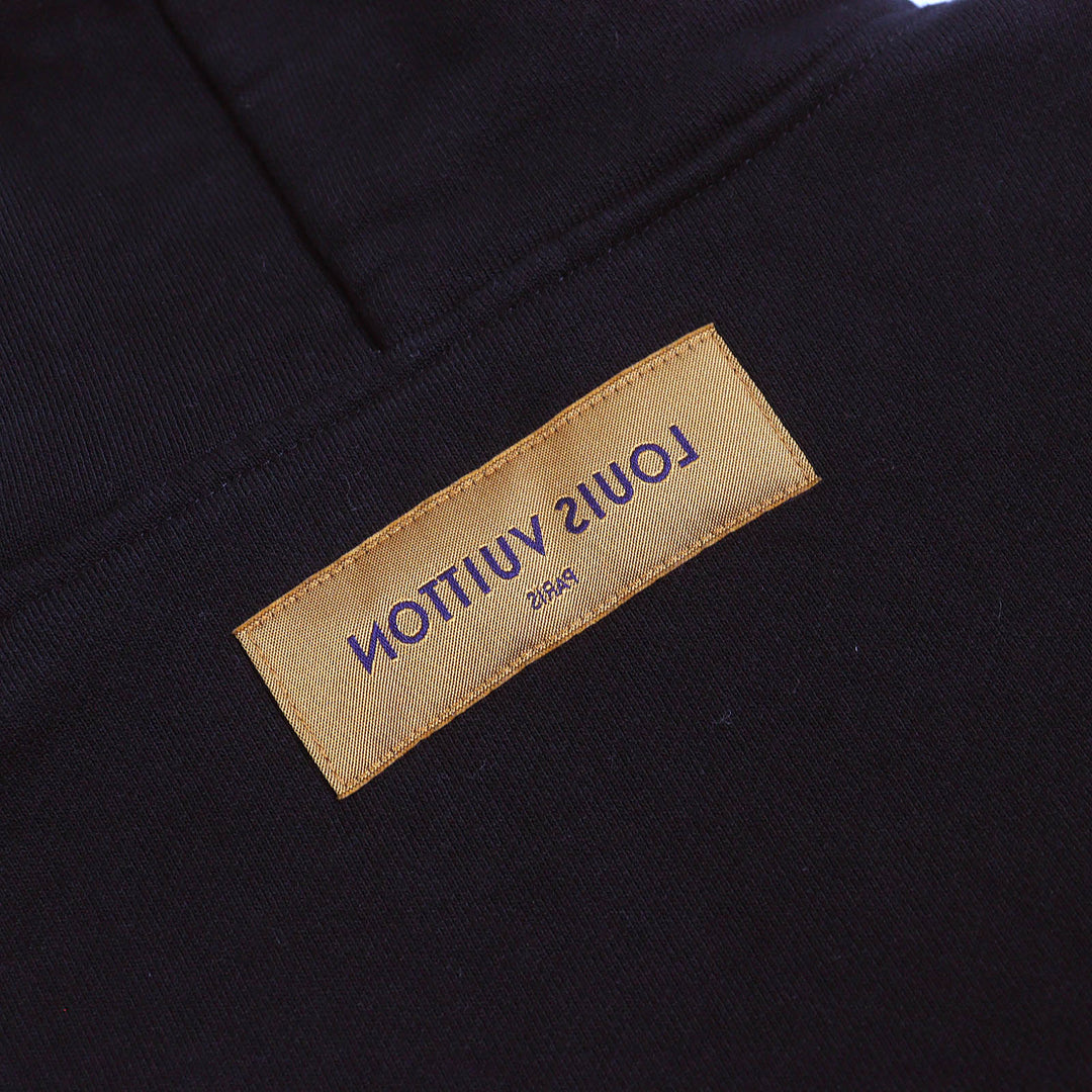 Great LOUIS VUITTON Parker Staples Edition Logo Pullover Hoodie black Men S
