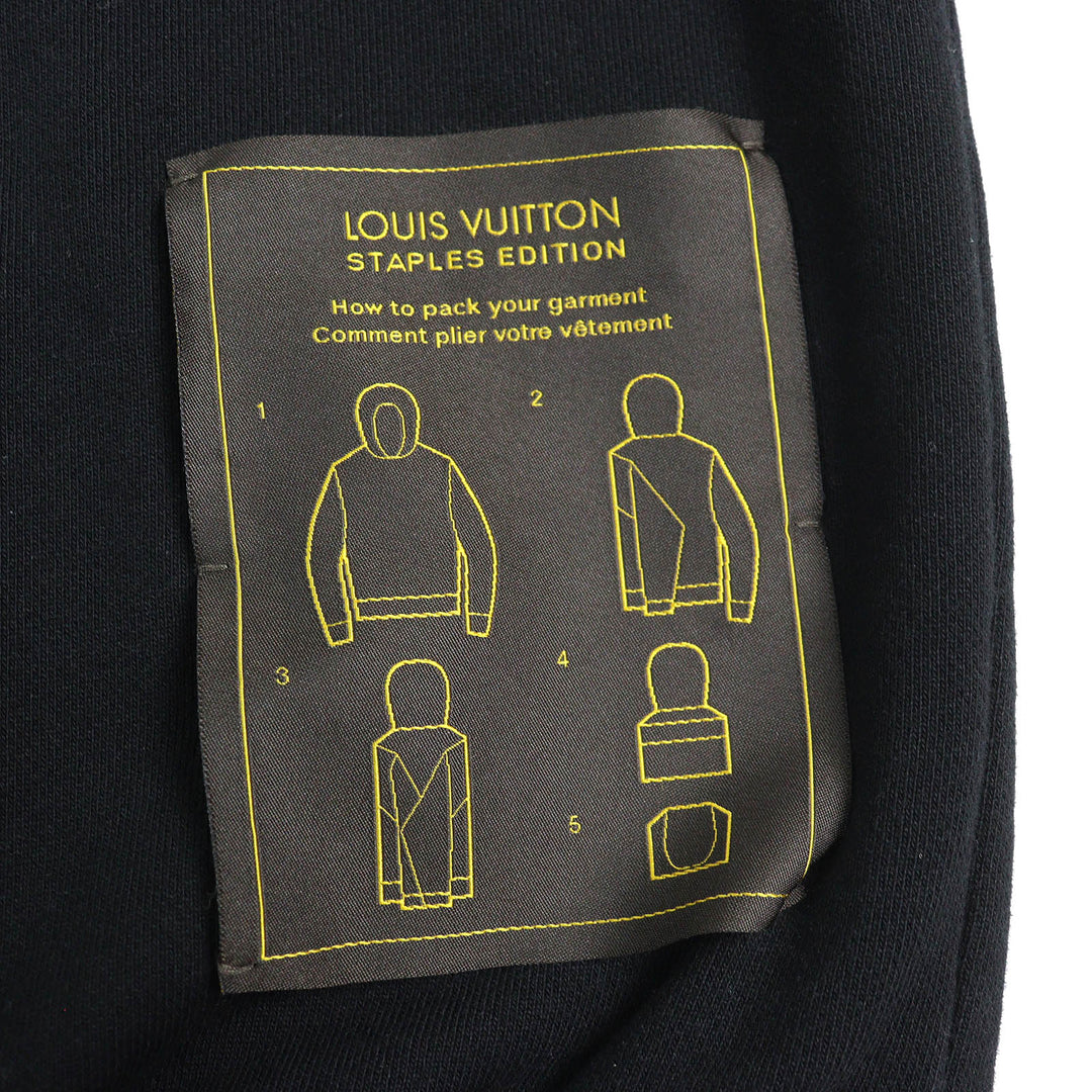 Great LOUIS VUITTON Parker Staples Edition Logo Pullover Hoodie black Men S