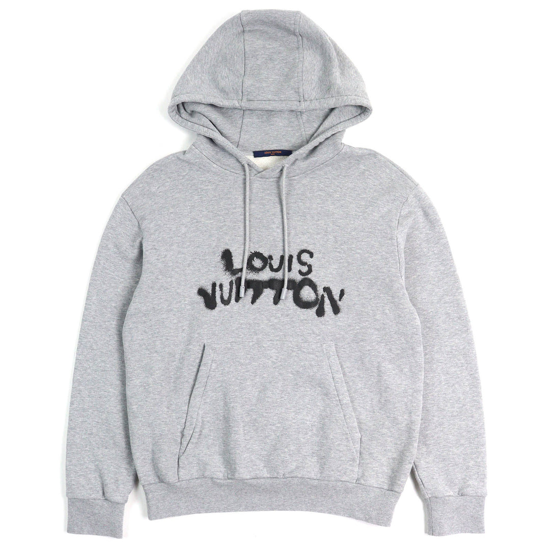 Great LOUIS VUITTON Parker Neon Working Man Logo pullover hoodie gray cotton Men S