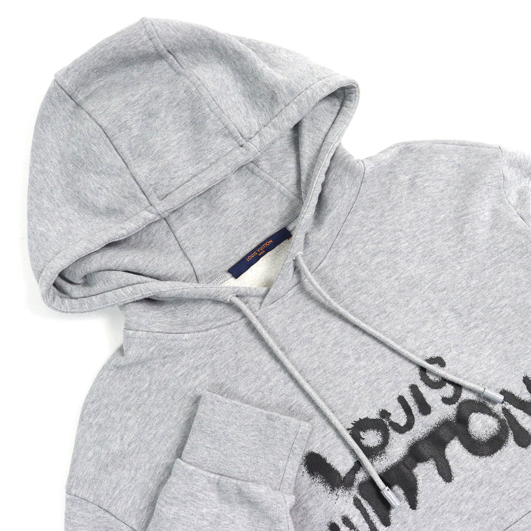 Great LOUIS VUITTON Parker Neon Working Man Logo pullover hoodie gray cotton Men S