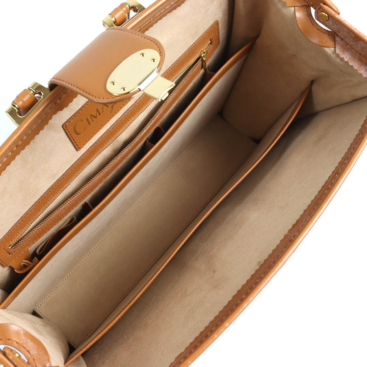 CIMABUE Business bag Alexander Dulles Bag Bridle leather Camel leather mens