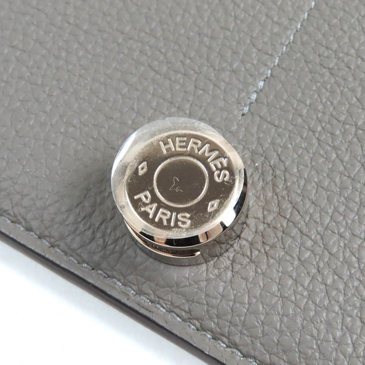 Pristine HERMES Purse Dogon GM Duo Togo Leather mens