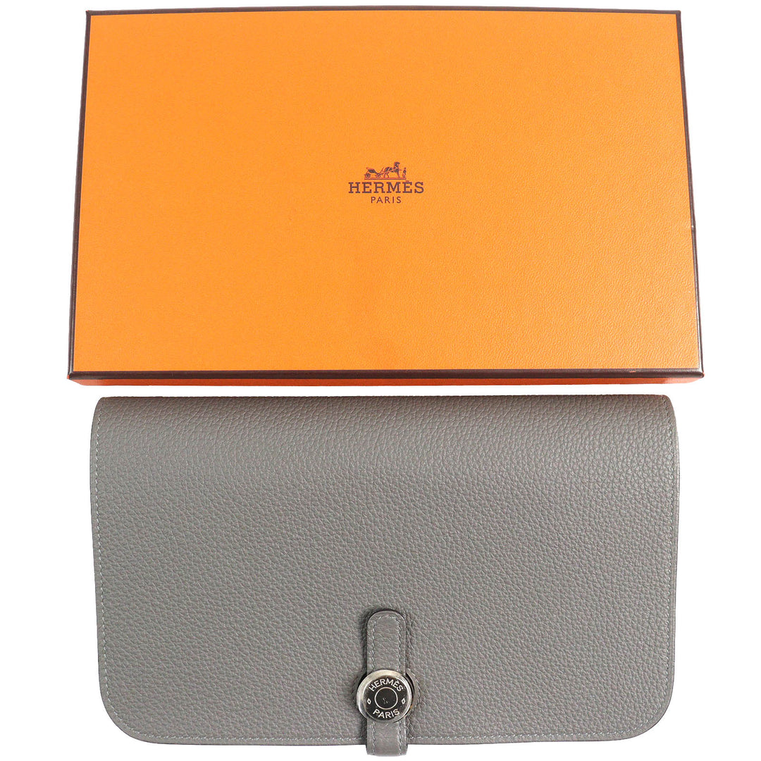 Pristine HERMES Purse Dogon GM Duo Togo Leather mens