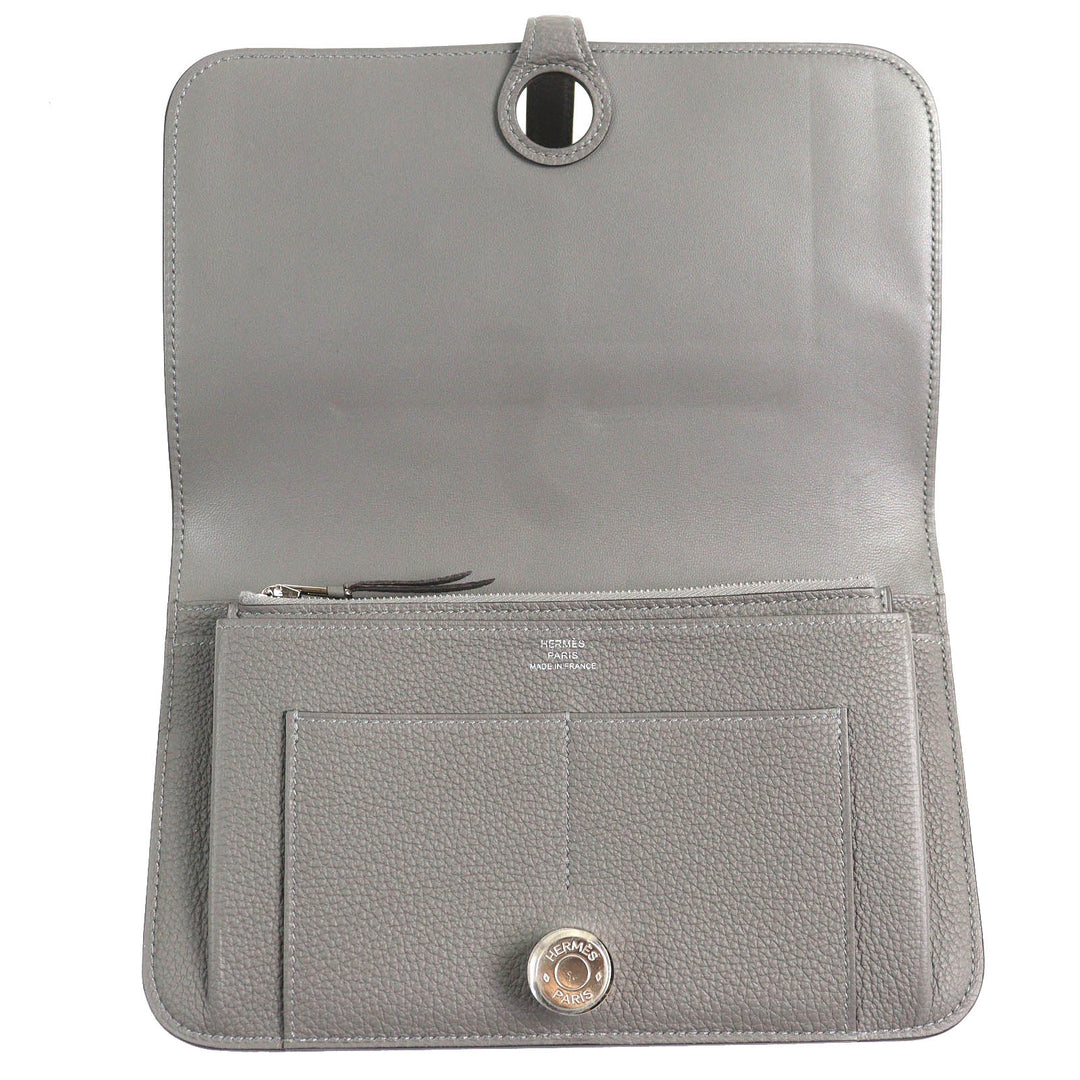Pristine HERMES Purse Dogon GM Duo Togo Leather mens