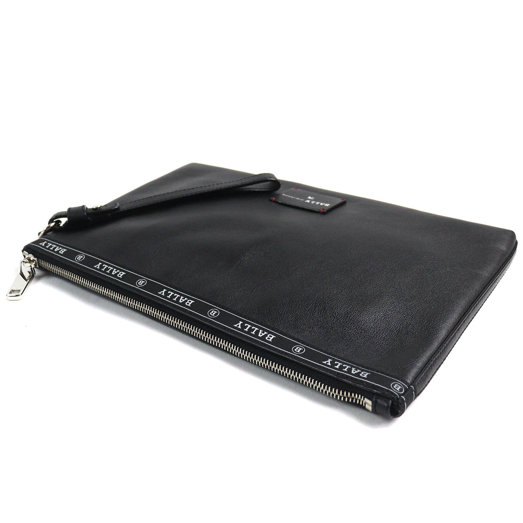 Excellent BALLY Clutch bag HARTLAND Bally leather business bag with wristlet