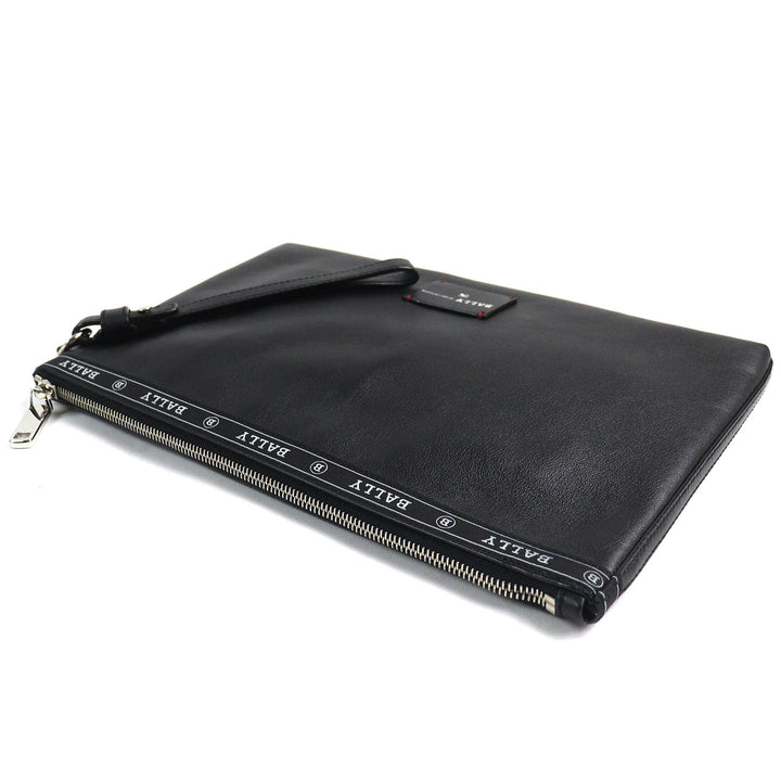 Excellent BALLY Clutch bag HARTLAND Bally leather business bag with wristlet