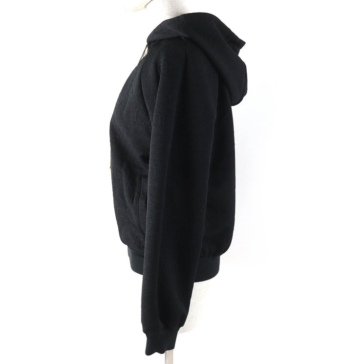 Excellent GUCCI Parker Oversized GG embossed GG logo jersey jacquard black Women XS 661783