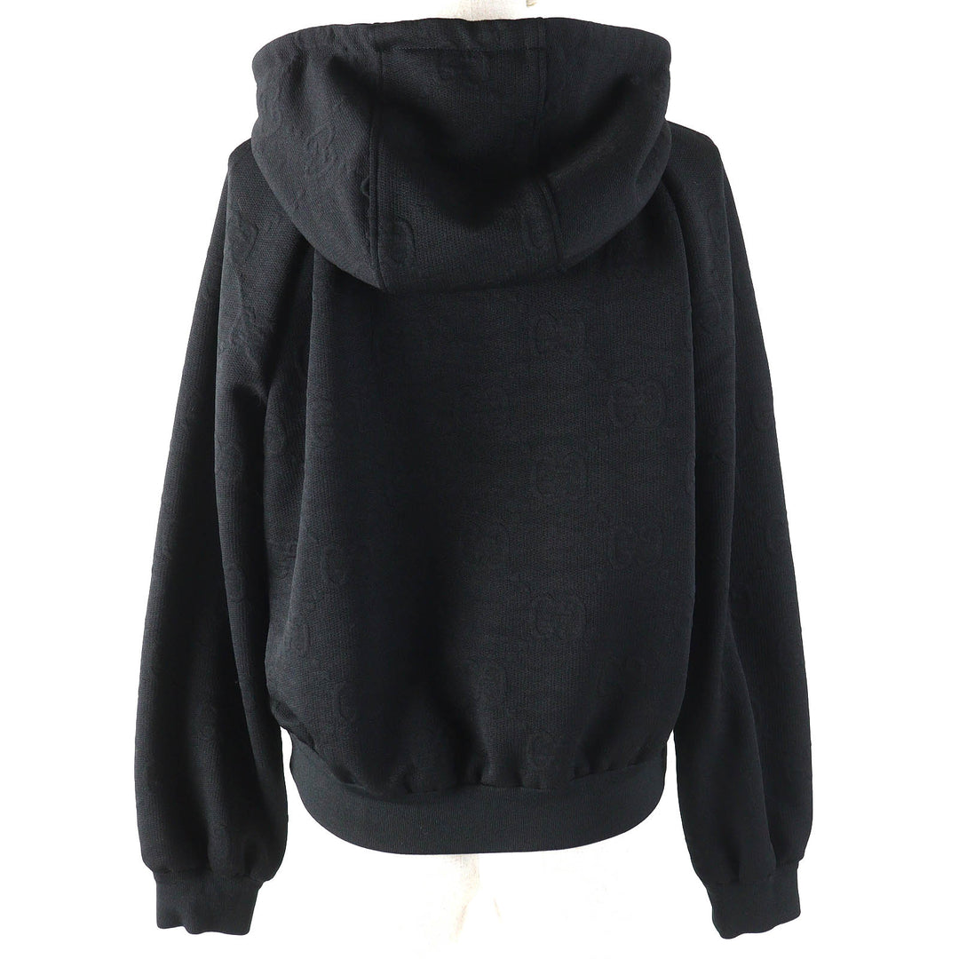 Excellent GUCCI Parker Oversized GG embossed GG logo jersey jacquard black Women XS 661783