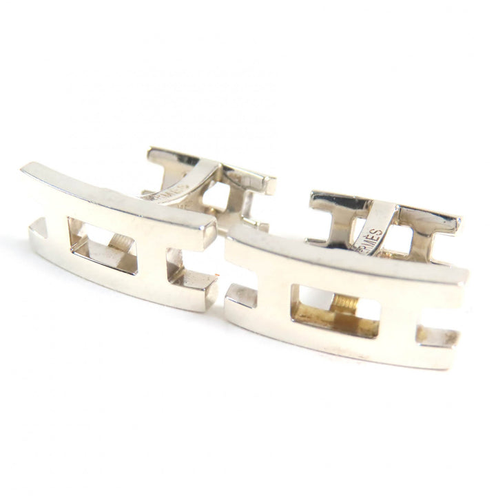 Very Good HERMES Cufflinks cufflinks H logo Silver AG925 mens