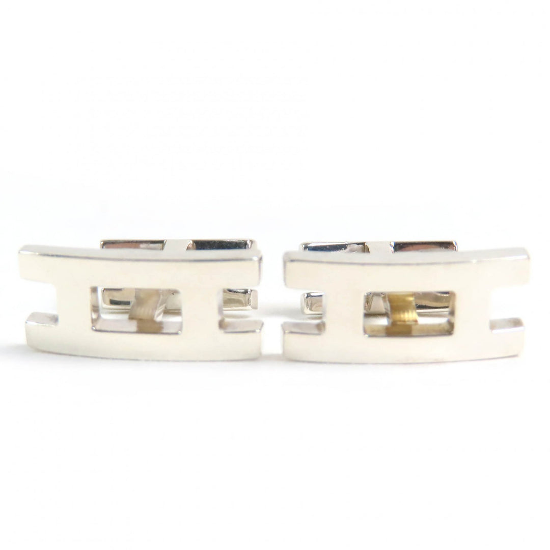 Very Good HERMES Cufflinks cufflinks H logo Silver AG925 mens