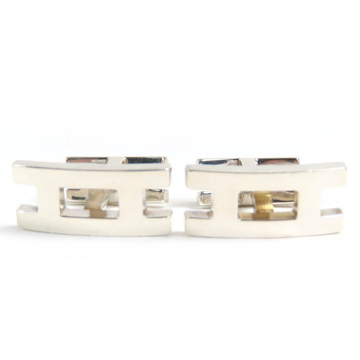 Very Good HERMES Cufflinks cufflinks H logo Silver AG925 mens
