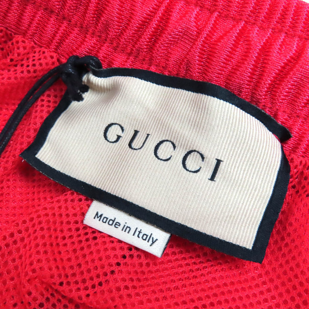 Excellent GUCCI Shorts Logo patch web line track pants Red polyester mens S