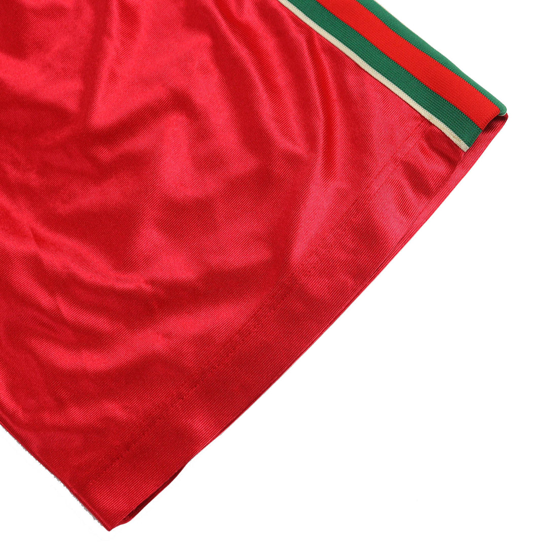 Excellent GUCCI Shorts Logo patch web line track pants Red polyester mens S