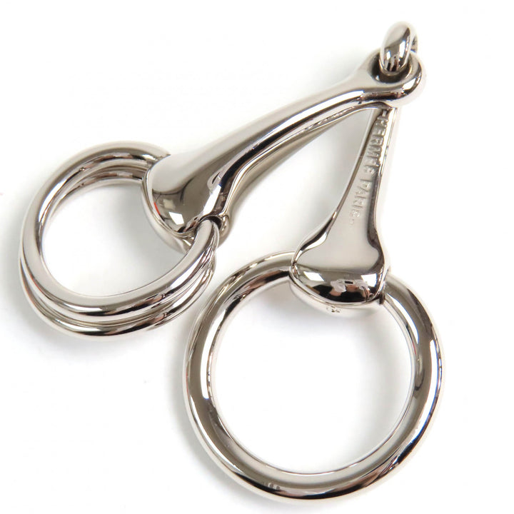 Great HERMES Scarf ring Horsebit Silver Women
